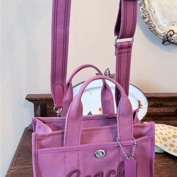 Coach Raspberry Canvas Tote Bag - Picture 7 of 7